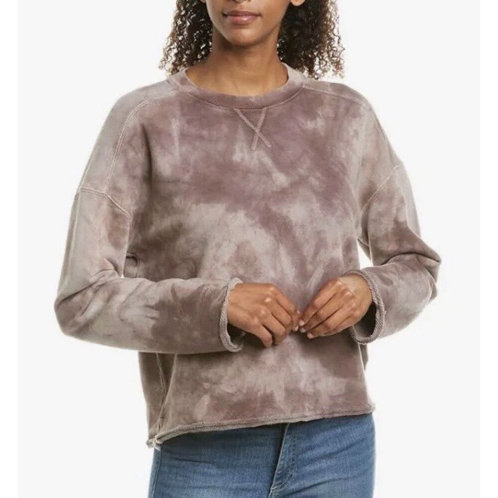 ATM Tie Dye Crew Neck French Terry Sweatshirt | Purple in Large